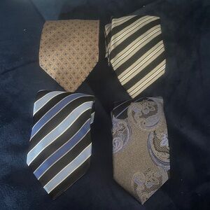 Set a four silk ties in various colours and various styles and various brands